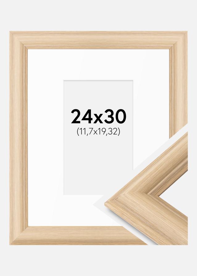 Ram med passepartou Frame Västkusten Oak 24x30 cm - Mounts White 5x8 inches