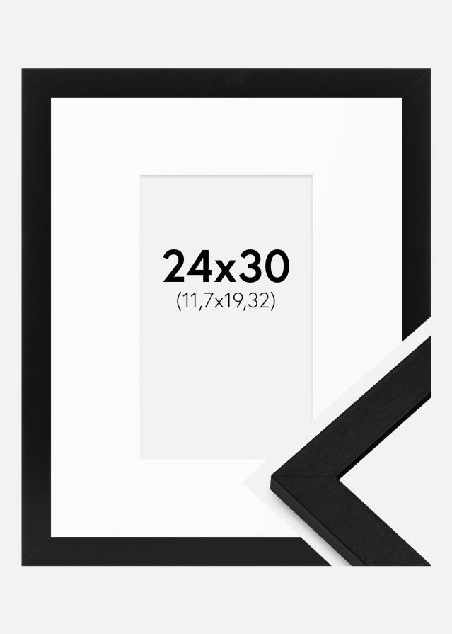 Ram med passepartou Frame BGA Classic Black 24x30 cm - Mounts White 5x8 inches