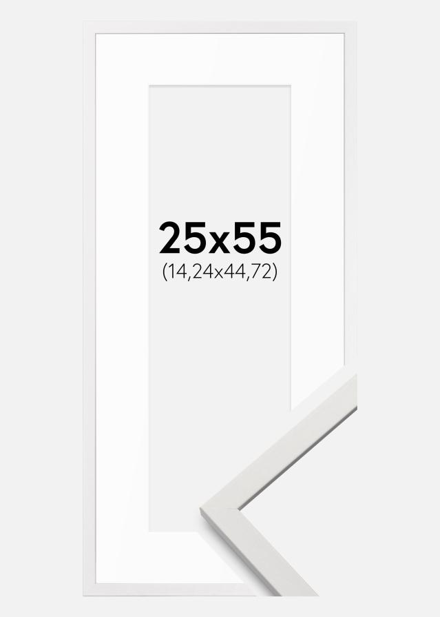 Ram med passepartou Frame Edsbyn White 25x55 cm - Mounts White 6x18 inches