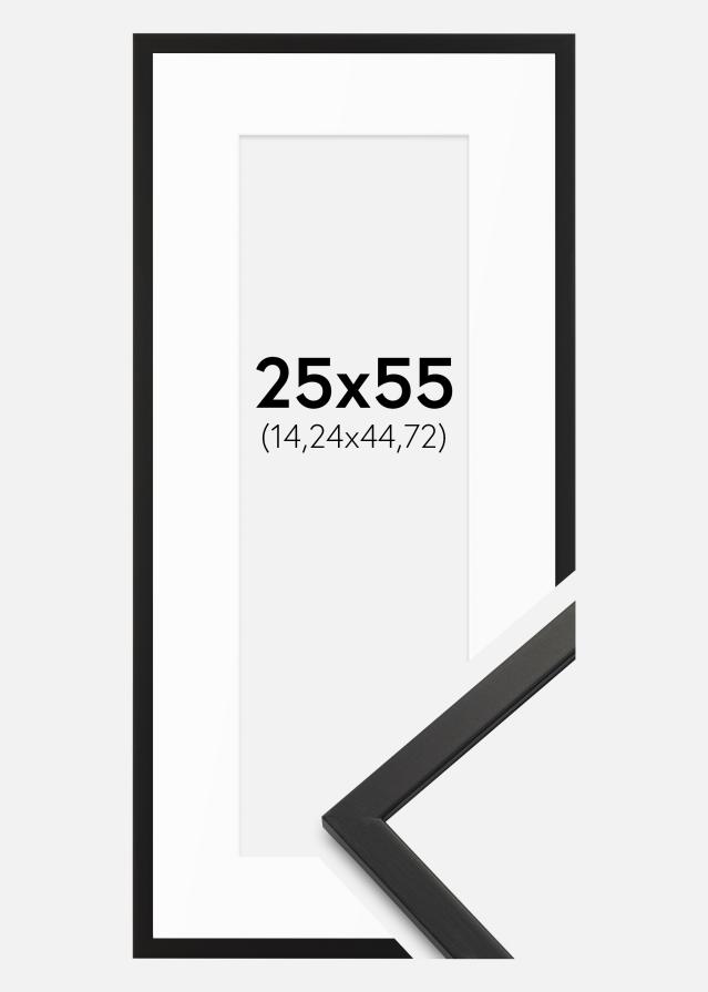 Ram med passepartou Frame Edsbyn Black 25x55 cm - Mounts White 6x18 inches