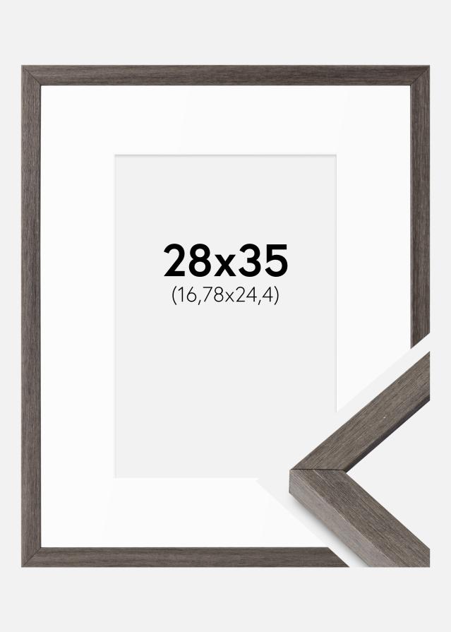 Ram med passepartou Frame Ares Grey Oak 28x35 cm - Mounts White 7x10 inches