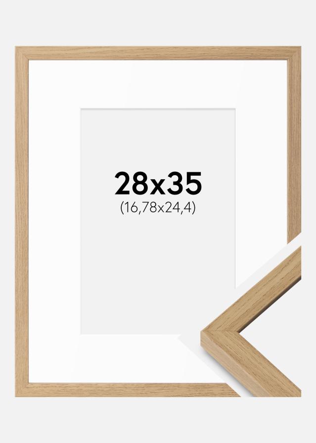 Ram med passepartou Frame Ares Natural Oak 28x35 cm - Mounts White 7x10 inches