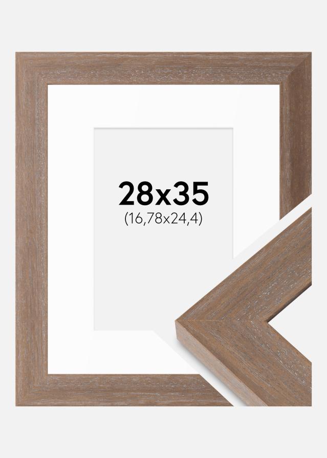 Ram med passepartou Frame Juno Gray 28x35 cm - Mounts White 7x10 inches