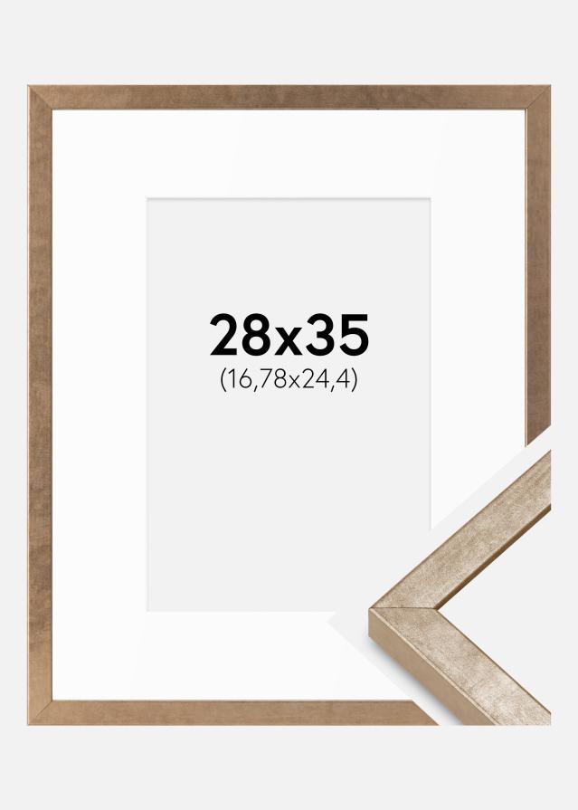 Ram med passepartou Frame Ares Brass 28x35 cm - Mounts White 7x10 inches