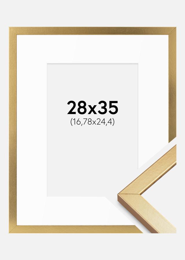 Ram med passepartou Frame Minerva Gold 28x35 cm - Mounts White 7x10 inches