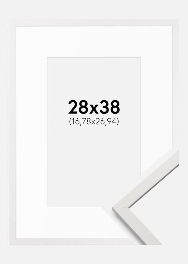 Ram med passepartou Frame Edsbyn White 28x38 cm - Mounts White 7x11 inches