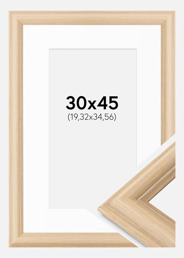 Ram med passepartou Frame Västkusten Oak 30x45 cm - Mounts White 8x14 inches