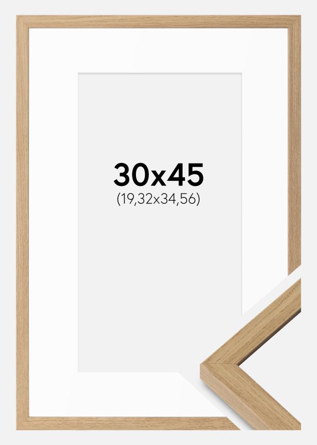 Ram med passepartou Frame Ares Natural Oak 30x45 cm - Mounts White 8x14 inches