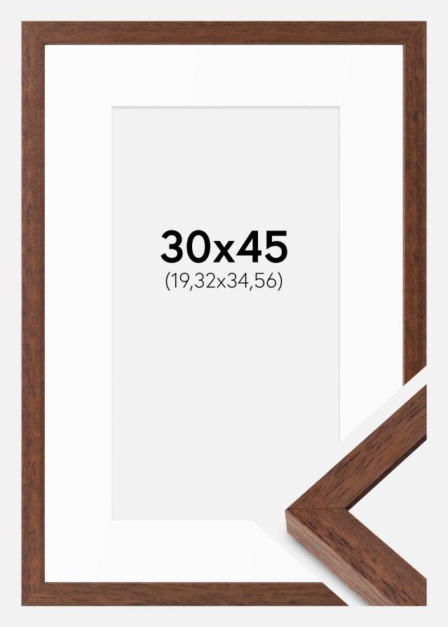 Ram med passepartou Frame Hermes Teak 30x45 cm - Mounts White 8x14 inches