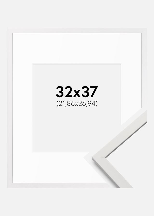 Ram med passepartou Frame Edsbyn White 32x37 cm - Mounts White 9x11 inches