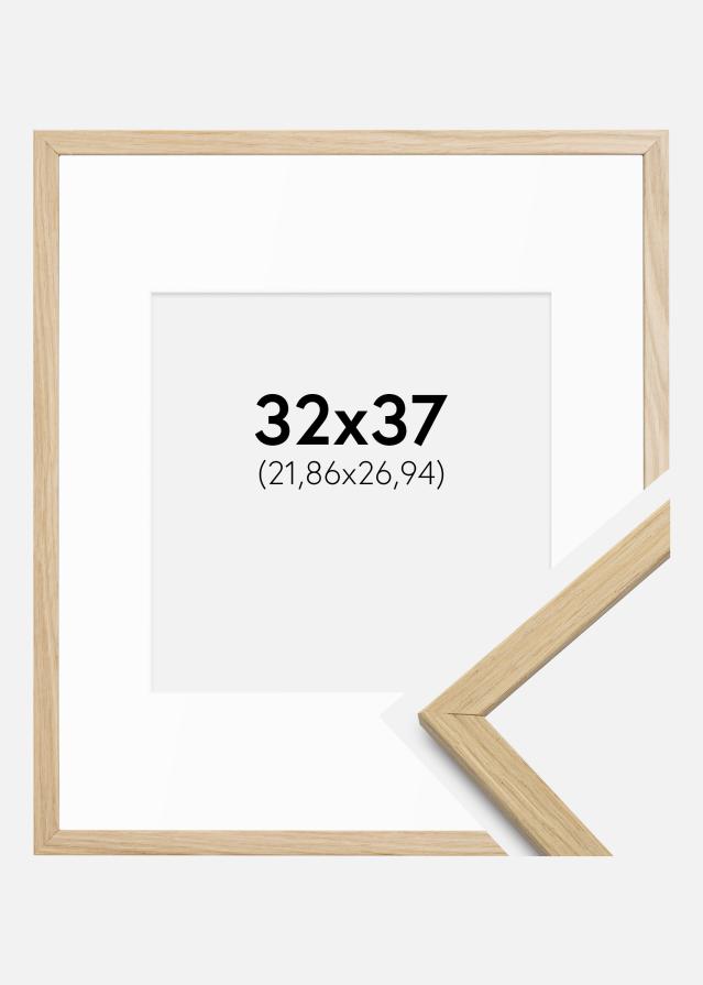 Ram med passepartou Frame Edsbyn Oak 32x37 cm - Mounts White 9x11 inches