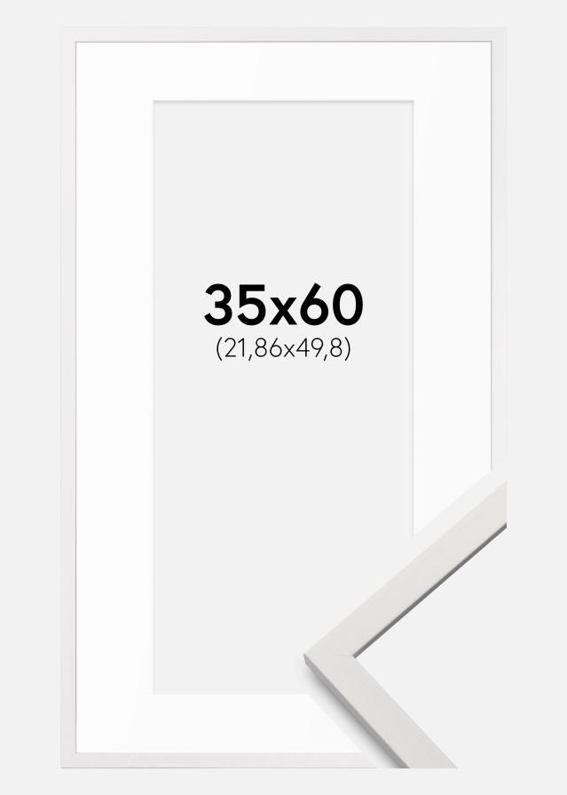 Ram med passepartou Frame Edsbyn White 35x60 cm - Mounts White 9x20 inches