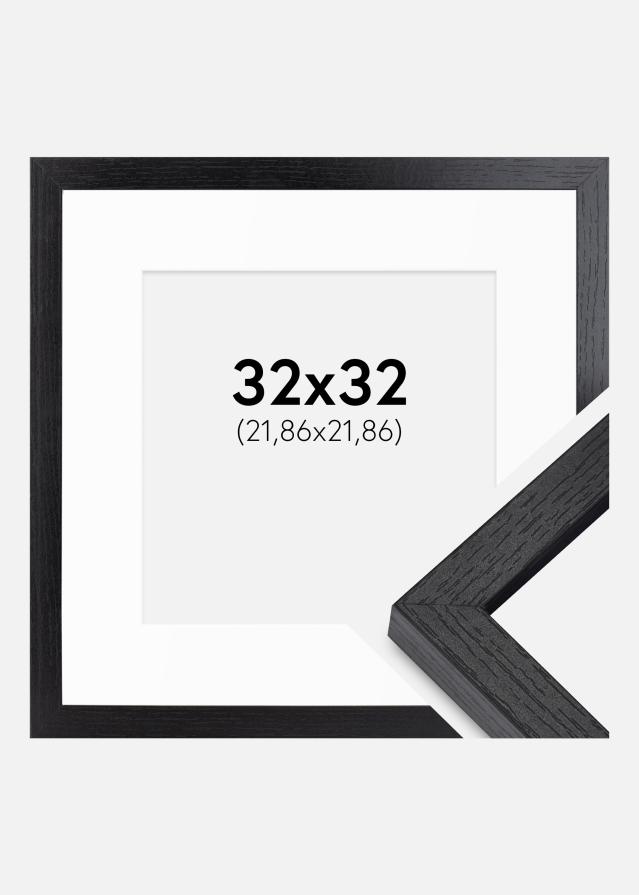 Ram med passepartou BGA Box Frame Black 32x32 cm - Mounts White 9x9 inches