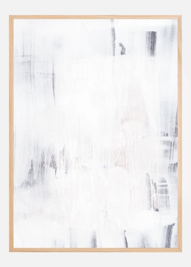 Bildverkstad Soft White Brushstrokes Poster