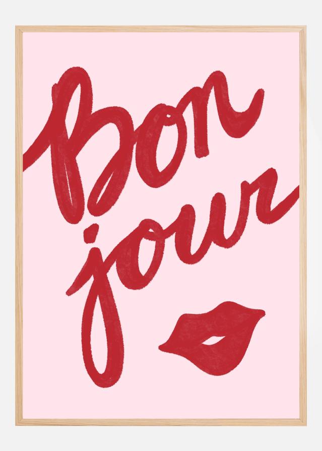 Bildverkstad Bonjour Kiss Poster