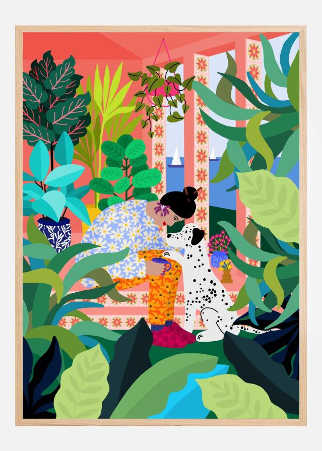 Bildverkstad Girl With Doggie Poster