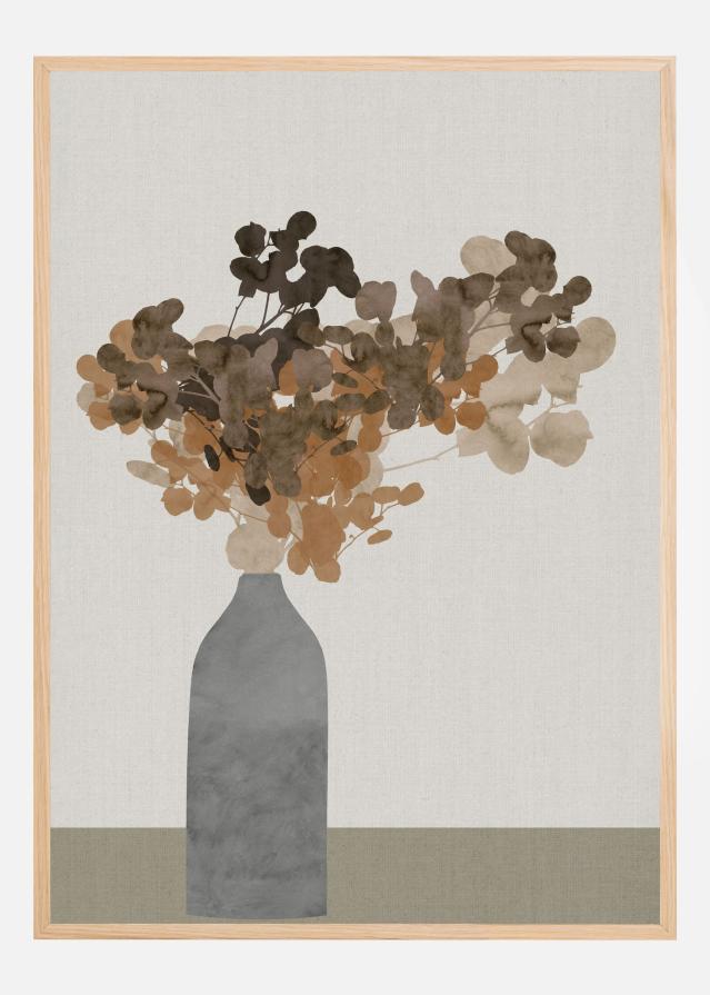 Bildverkstad Rust Brown Dried Flowers In Vase On Table II Poster