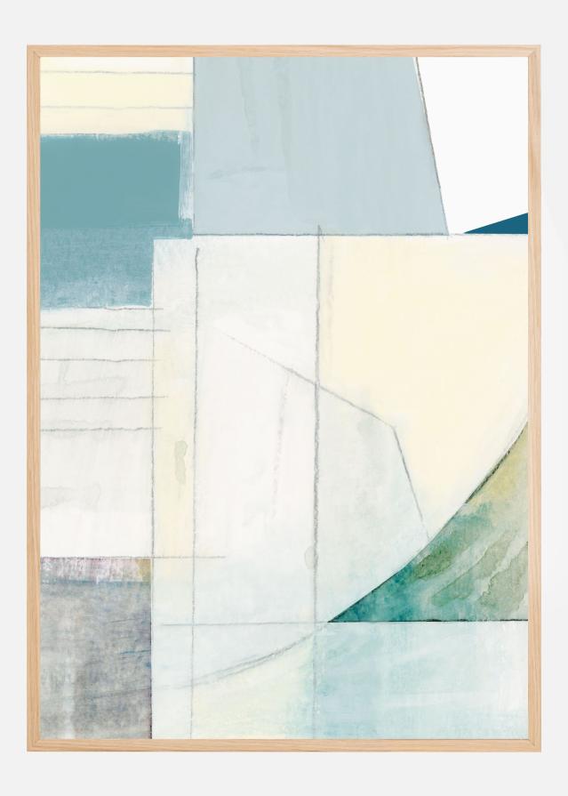 Bildverkstad Abstract Blue and White Shapes Poster