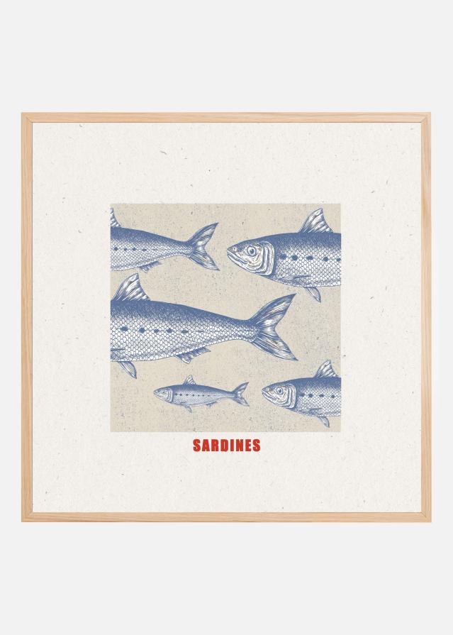 Bildverkstad Blue Fish Harmony Poster