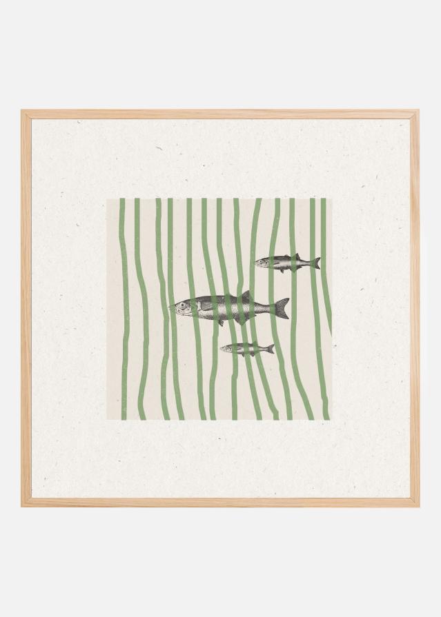 Bildverkstad Fish in Striped Waves Poster