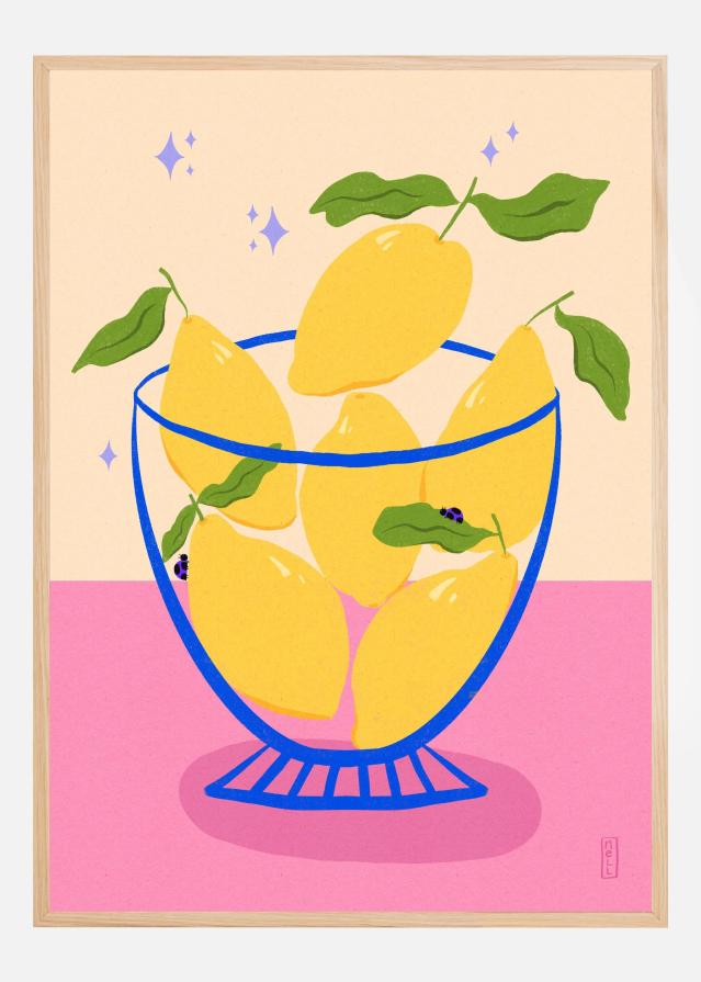 Bildverkstad Lemons in a Bowl Retro Poster