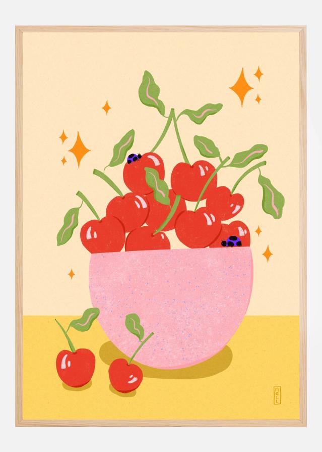 Bildverkstad Cherry Bowl Retro Kitchen Poster
