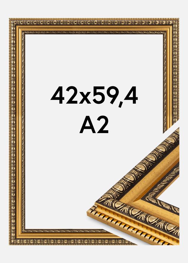 Jämtlands Ramfabrik Frame Ornato Acrylic Glass Gold 42x59.4 cm (A2)