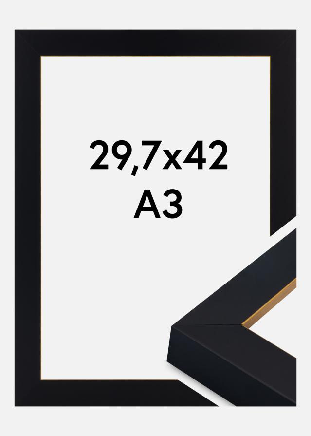 Jämtlands Ramfabrik Frame Sussex Acrylic Glass Black/Gold 29.7x42 cm (A3)