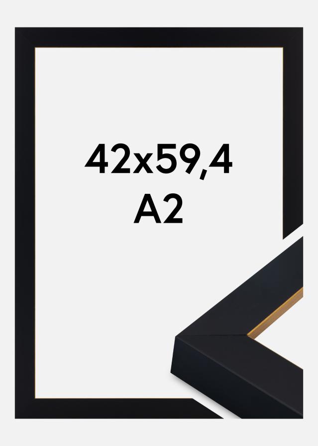 Jämtlands Ramfabrik Frame Sussex Acrylic Glass Black/Gold 42x59.4 cm (A2)