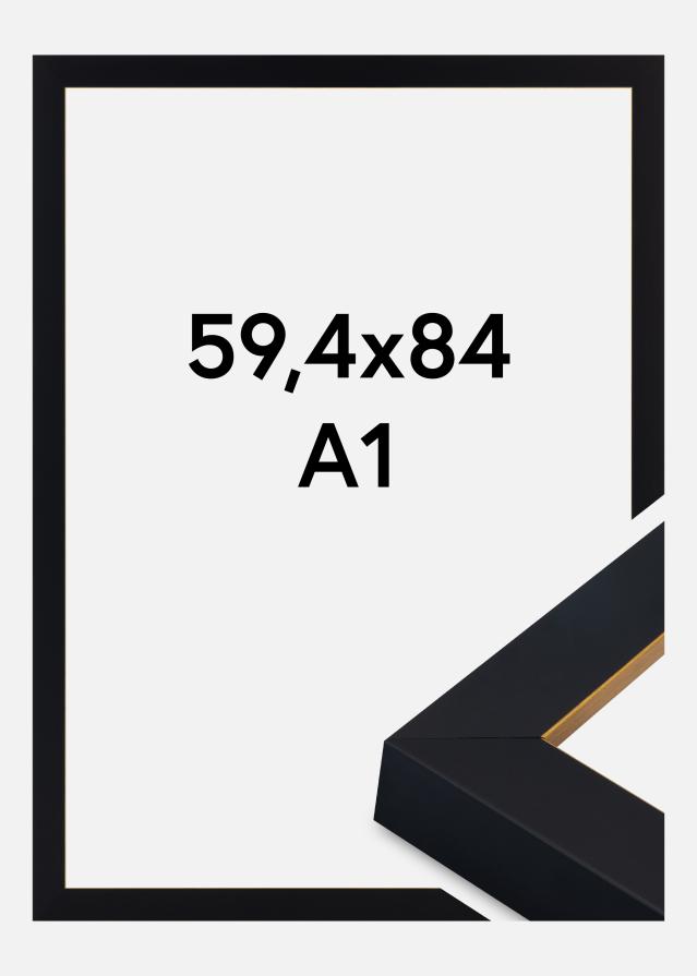 Jämtlands Ramfabrik Frame Sussex Acrylic Glass Black/Gold 59.4x84 cm (A1)