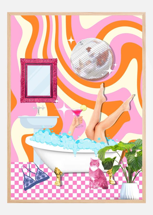 Bildverkstad Groovy Bathtub Bliss Poster