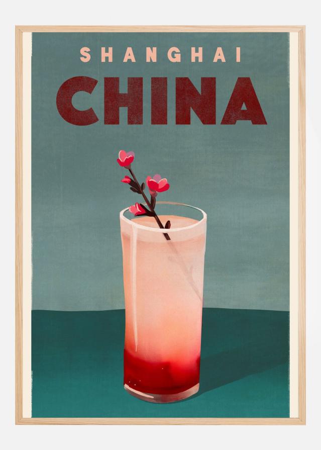 Bildverkstad Travel Poster Cocktail Shanghai China Poster