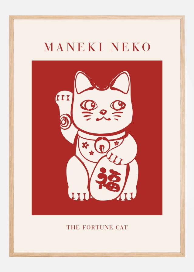 Bildverkstad Maneki-Neko Cat Red Poster