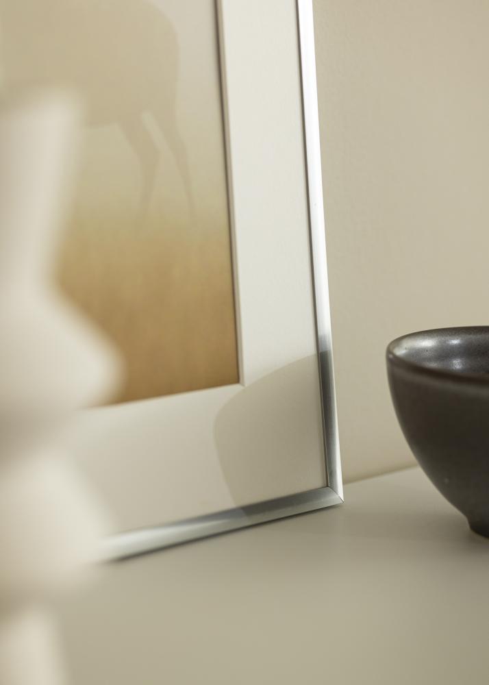 Ram med passepartou Frame New Lifestyle Silver 10x18 cm - Mounts White 8x10 cm