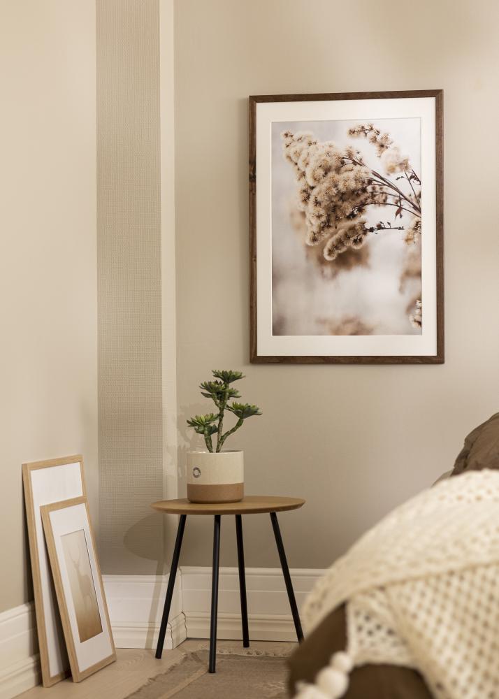 Ram med passepartou Frame Stilren Walnut 55x70 cm - Mounts White 45.7x61 cm