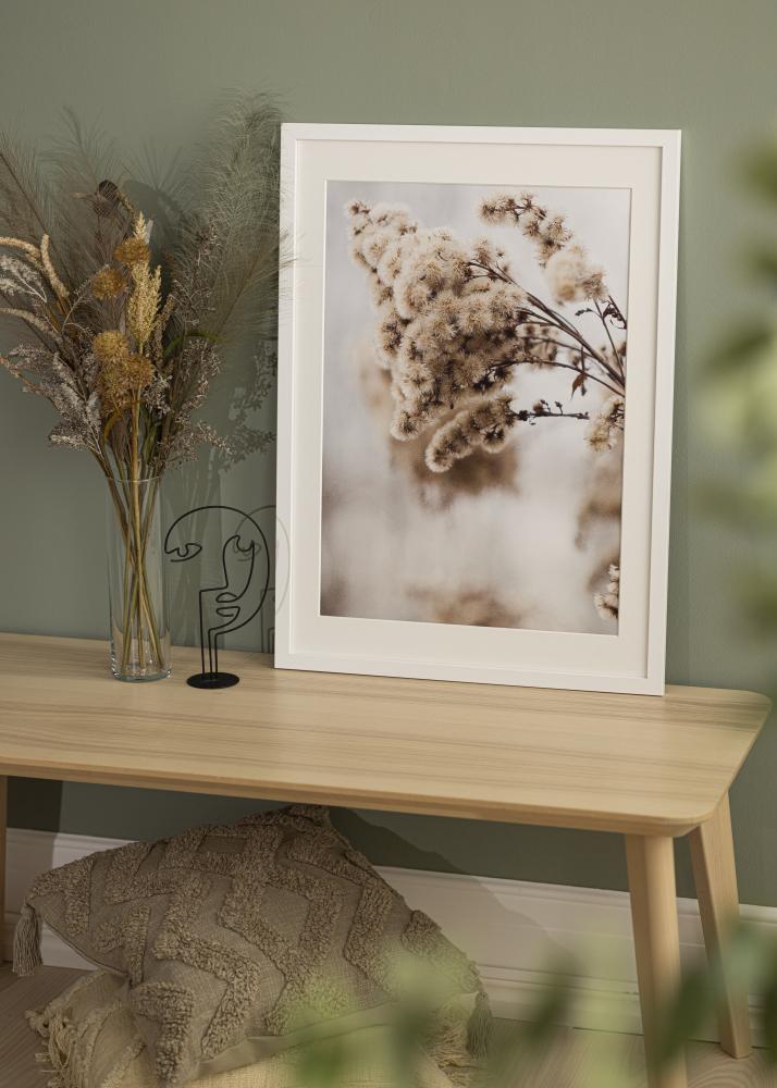Ram med passepartou Frame White Wood 45x80 cm - Mounts White 35x70 cm