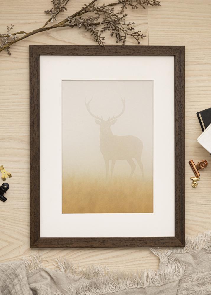 Ram med passepartou Frame Brown Wood 55x80 cm - Mounts White 45x70 cm