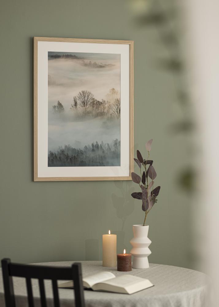 Ram med passepartou Frame Oak Wood 68x98 cm - Mounts White 56x76 cm