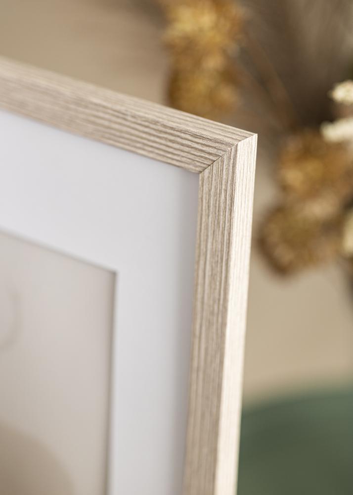 Ram med passepartou Frame Stilren Greige Oak 60x80 cm - Mounts White 52x72 cm