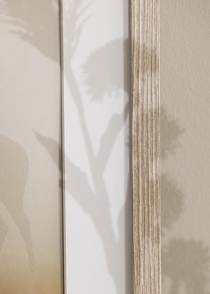 Ram med passepartou Frame Stilren Greige Oak 60x80 cm - Mounts White 52x72 cm