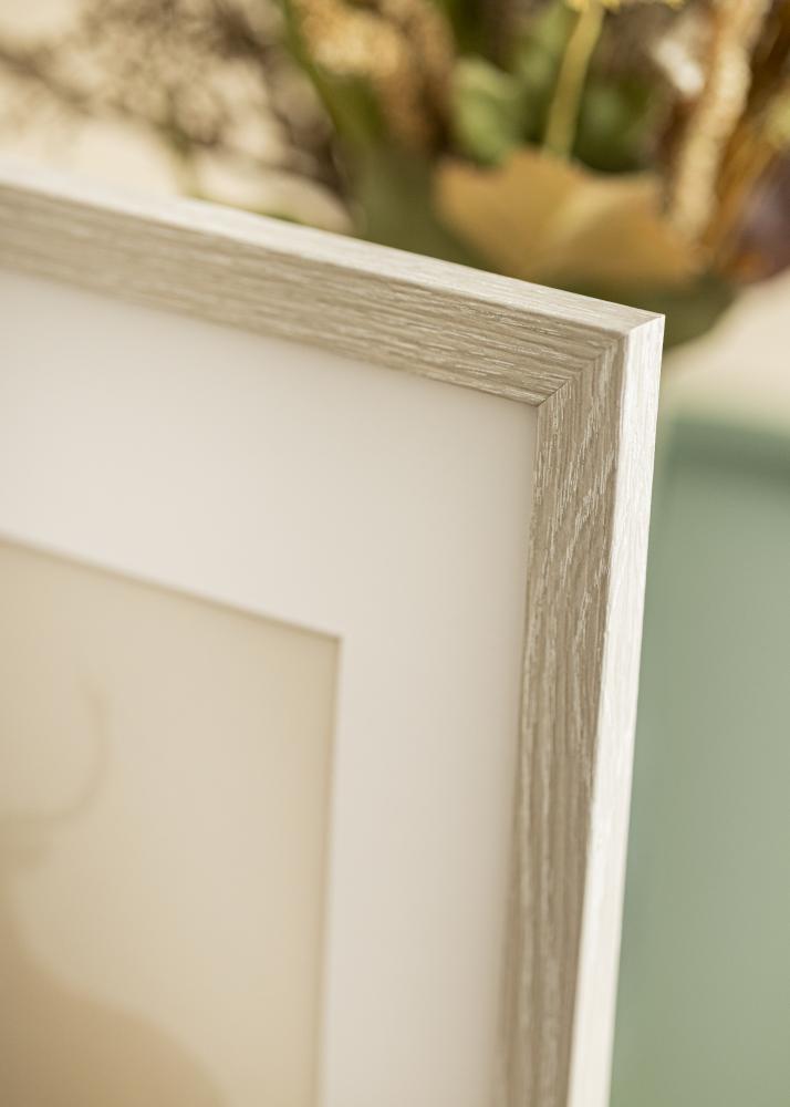 Ram med passepartou Frame Stilren Light Grey Oak 40x50 cm - Mounts White 29x39 cm