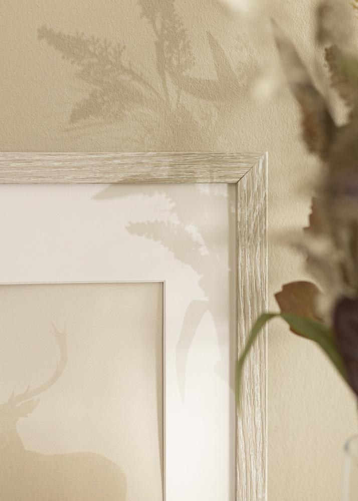 Ram med passepartou Frame Stilren Light Grey Oak 40x50 cm - Mounts White 29x39 cm
