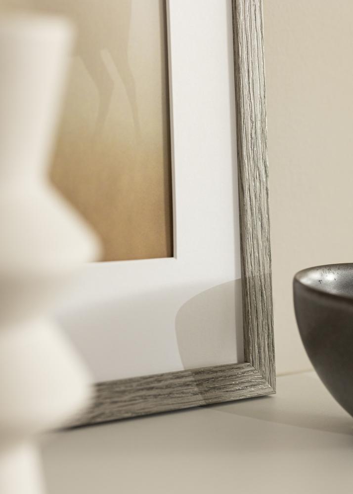 Ram med passepartou Frame Stilren Grey Oak 60x80 cm - Mounts White 19x28 inches