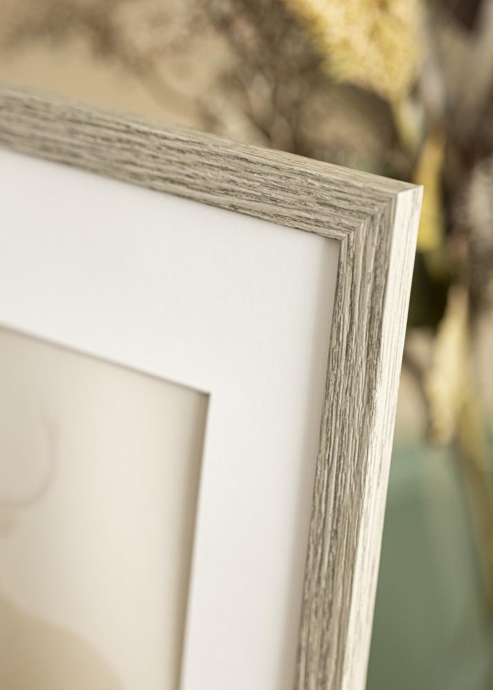 Ram med passepartou Frame Stilren Grey Oak 60x80 cm - Mounts White 19x28 inches