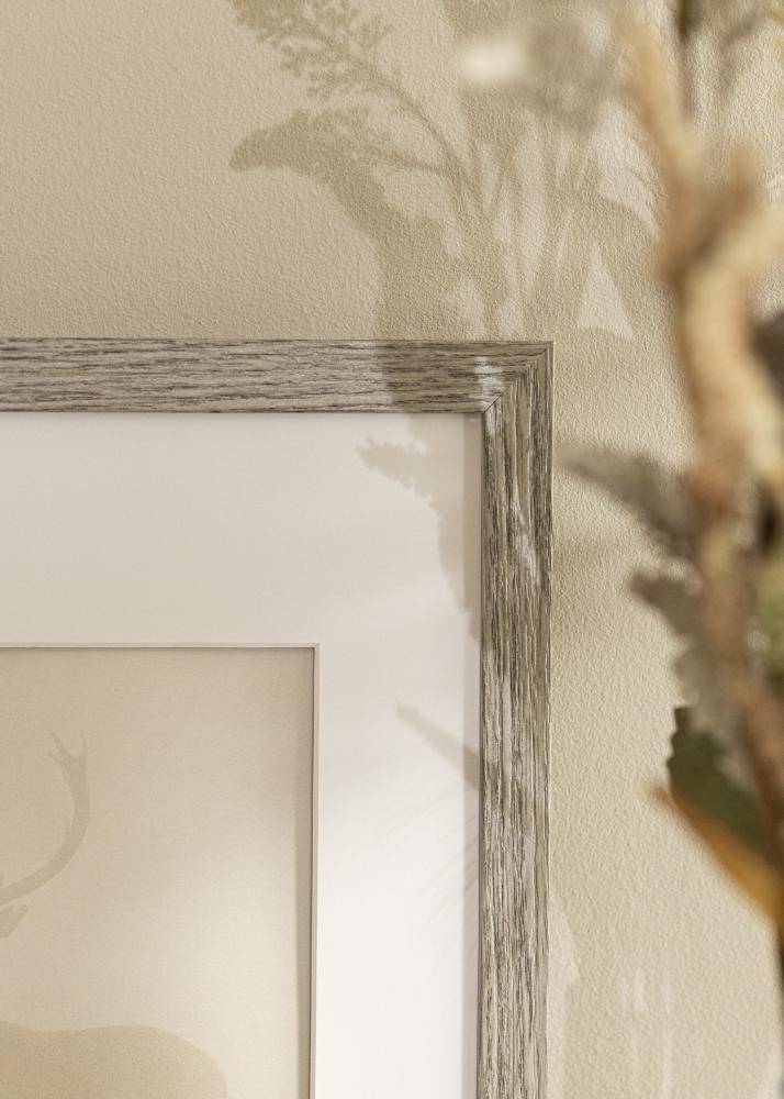Ram med passepartou Frame Stilren Grey Oak 60x80 cm - Mounts White 19x28 inches