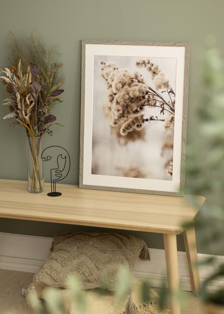 Ram med passepartou Frame Stilren Grey Oak 60x80 cm - Mounts White 19x28 inches