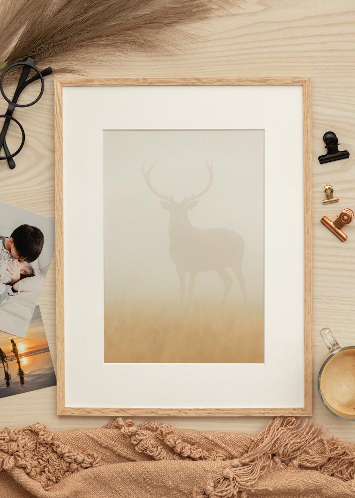 Ram med passepartou Frame Slim Oak 35x45 cm - Mounts White B4 250x353 mm