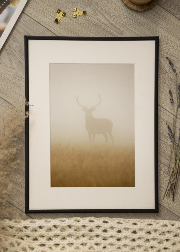 Ram med passepartou Frame Scandi Matte Black 60x70 cm - Mounts White 20x24 inches