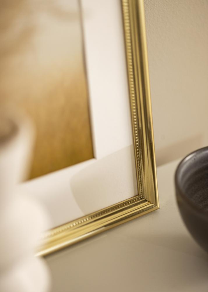 Ram med passepartou Frame Gala Gold 40x50 cm - Mounts White 31.5x40 cm