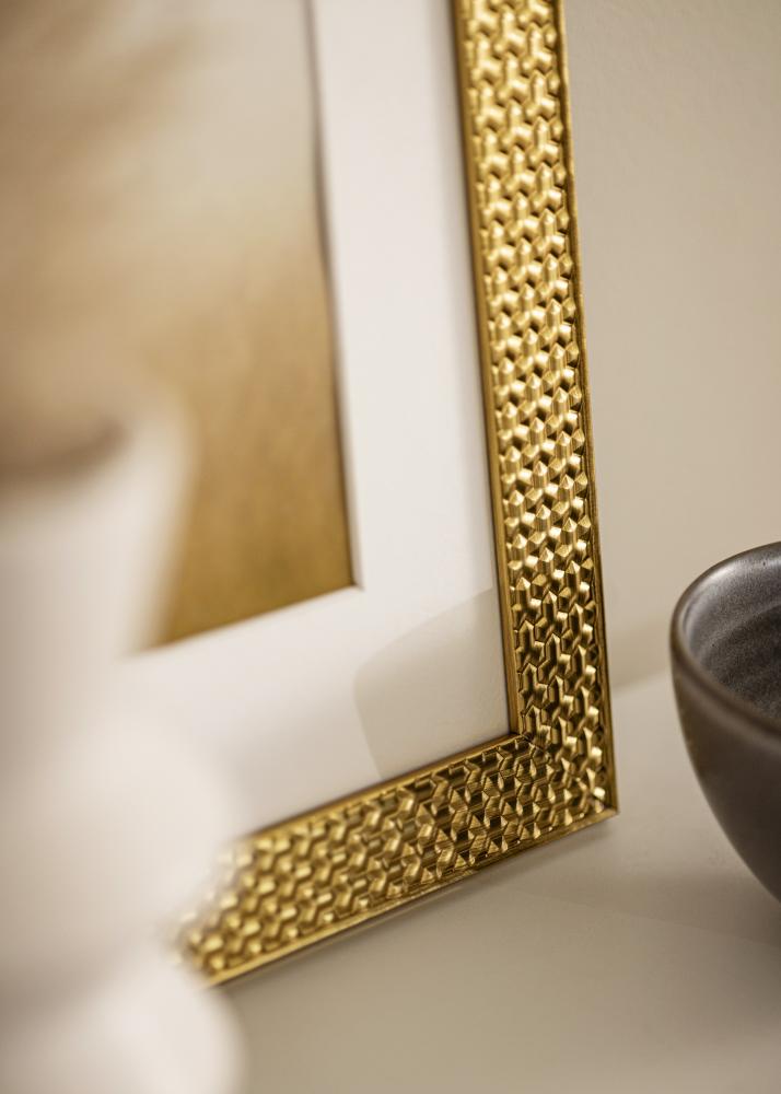 Ram med passepartou Frame Grace Gold 40x50 cm - Mounts White 11x15 inches
